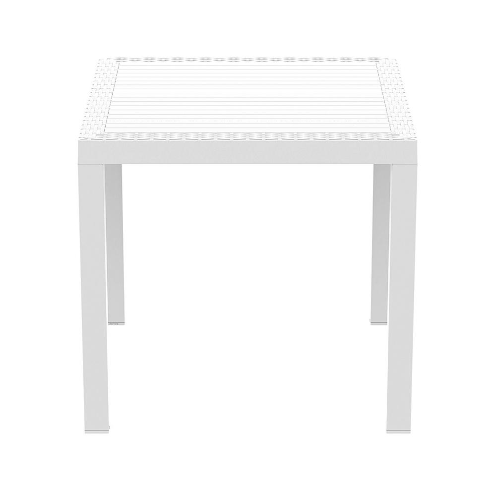 Orlando Resin Wickerlook Square Dining Table White 31 inch