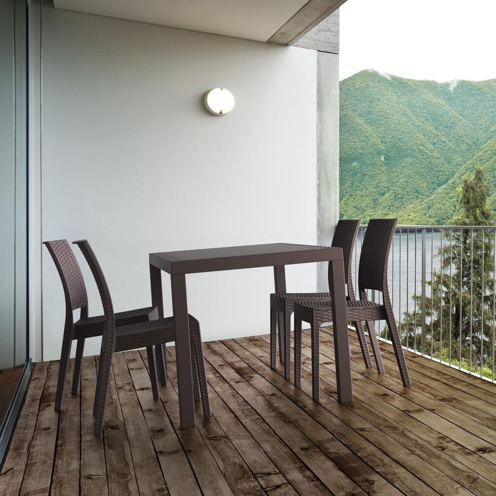 Orlando Wickerlook Rectangle Dining Table Brown 55 inch