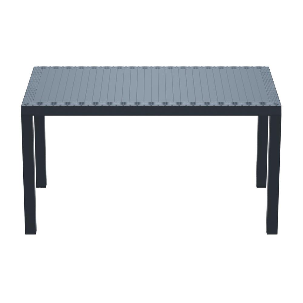 Orlando Wickerlook Rectangle Dining Table Dark Gray 55 inch