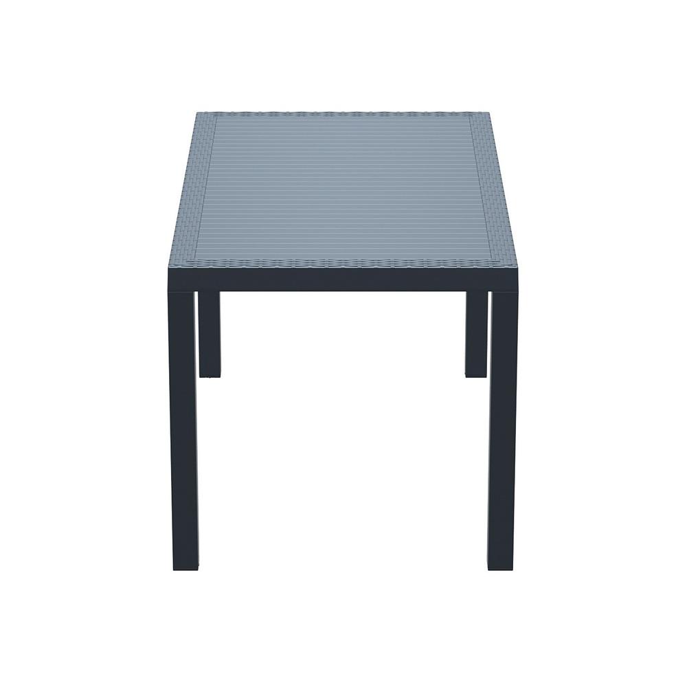 Orlando Wickerlook Rectangle Dining Table Dark Gray 55 inch