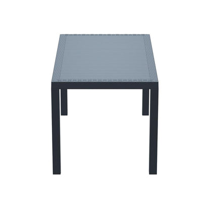 Orlando Wickerlook Rectangle Dining Table Dark Gray 55 inch
