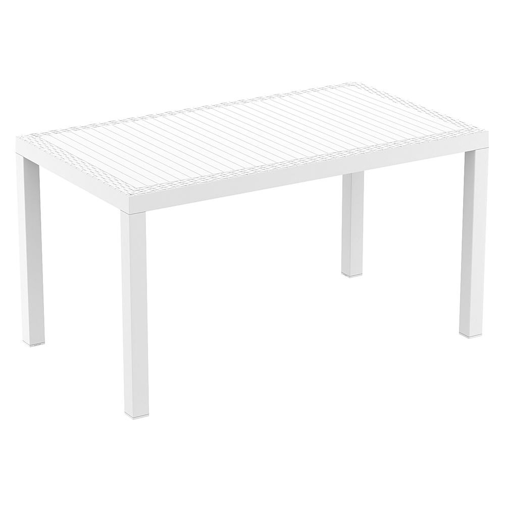 Orlando Wickerlook Rectangle Dining Table White 55 inch