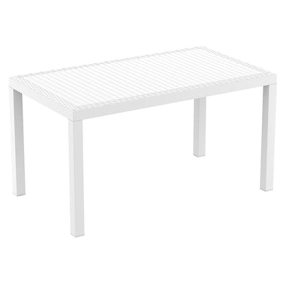 Orlando Wickerlook Rectangle Dining Table White 55 inch