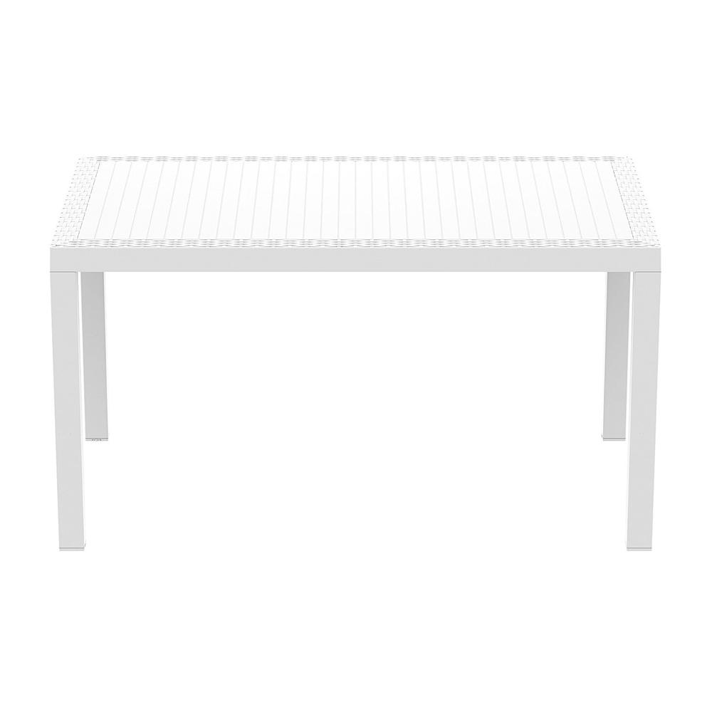 Orlando Wickerlook Rectangle Dining Table White 55 inch