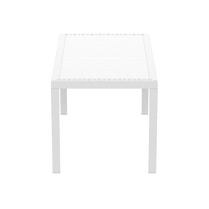 Orlando Wickerlook Rectangle Dining Table White 55 inch