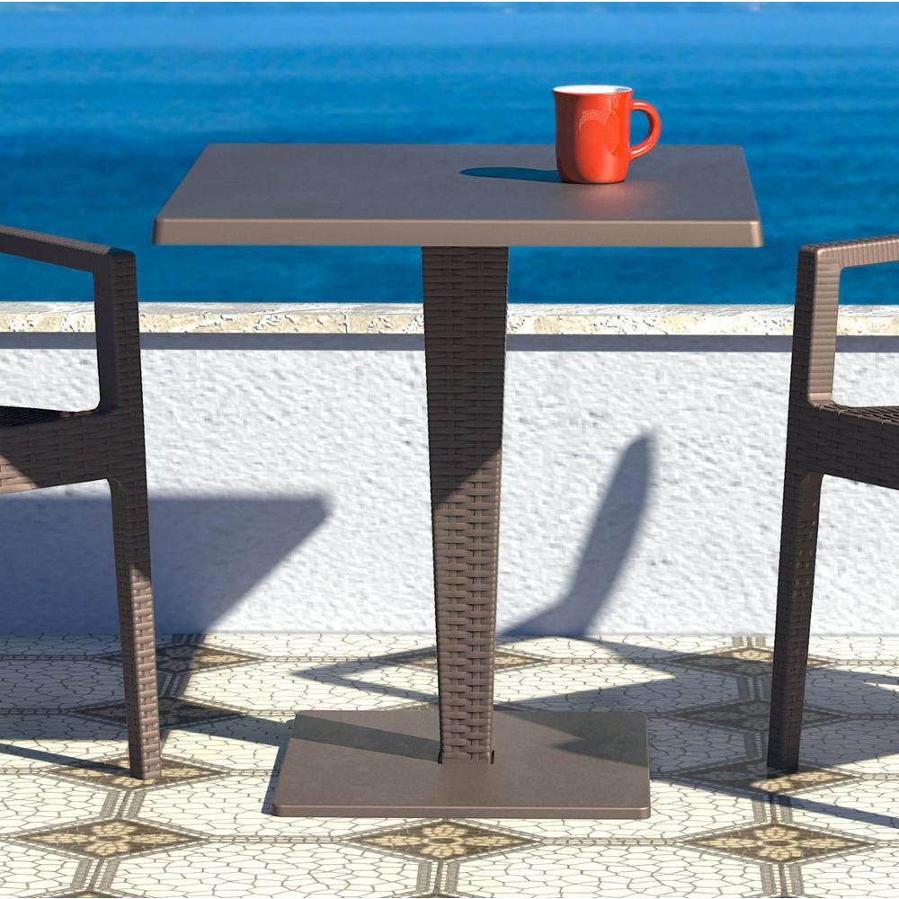 Riva Werzalit Top Square Dining Table Brown 27.5 inch