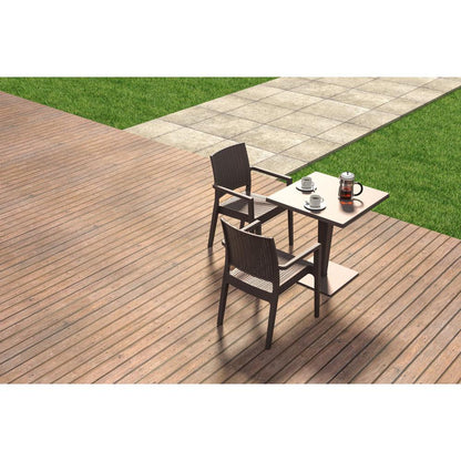 Riva Werzalit Top Square Dining Table Brown 27.5 inch