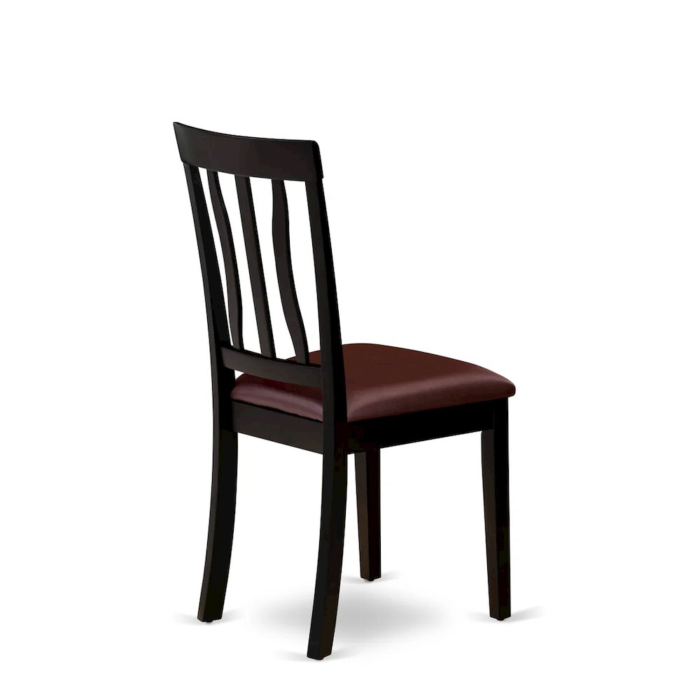 Antique Dining Room Chairs - Faux Leather Upholstered Wooden Chairs, Set of 2