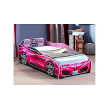 Spyder Toddle-Size Race Car Bed, Pink - Realistic 3D Graphics, License Plate