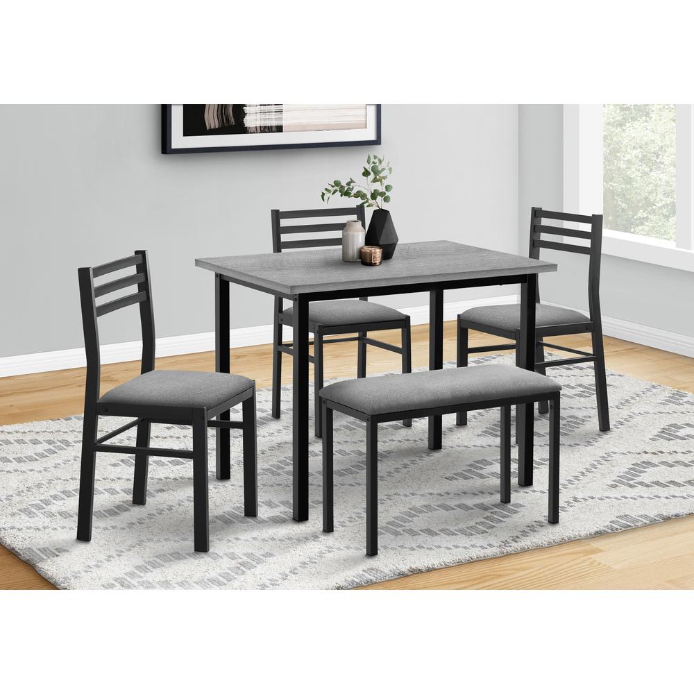 Dining Set, 5pcs Set, 40 Rectangular, Kitchen, Small, Black Metal