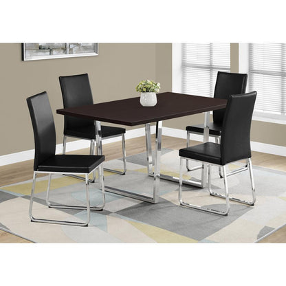 Dining Table, 60 Rectangular, Kitchen, Dining Room, Brown Laminate, Chrome