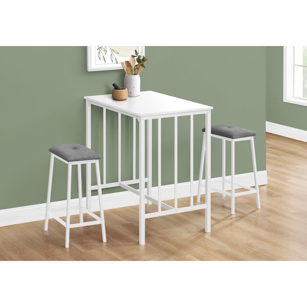 Contemporary Dining Set in White,Grey color