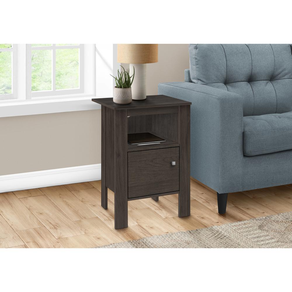 Accent Table, Side, End, Nightstand, Lamp, Storage, Living Room, Bedroom, Brown