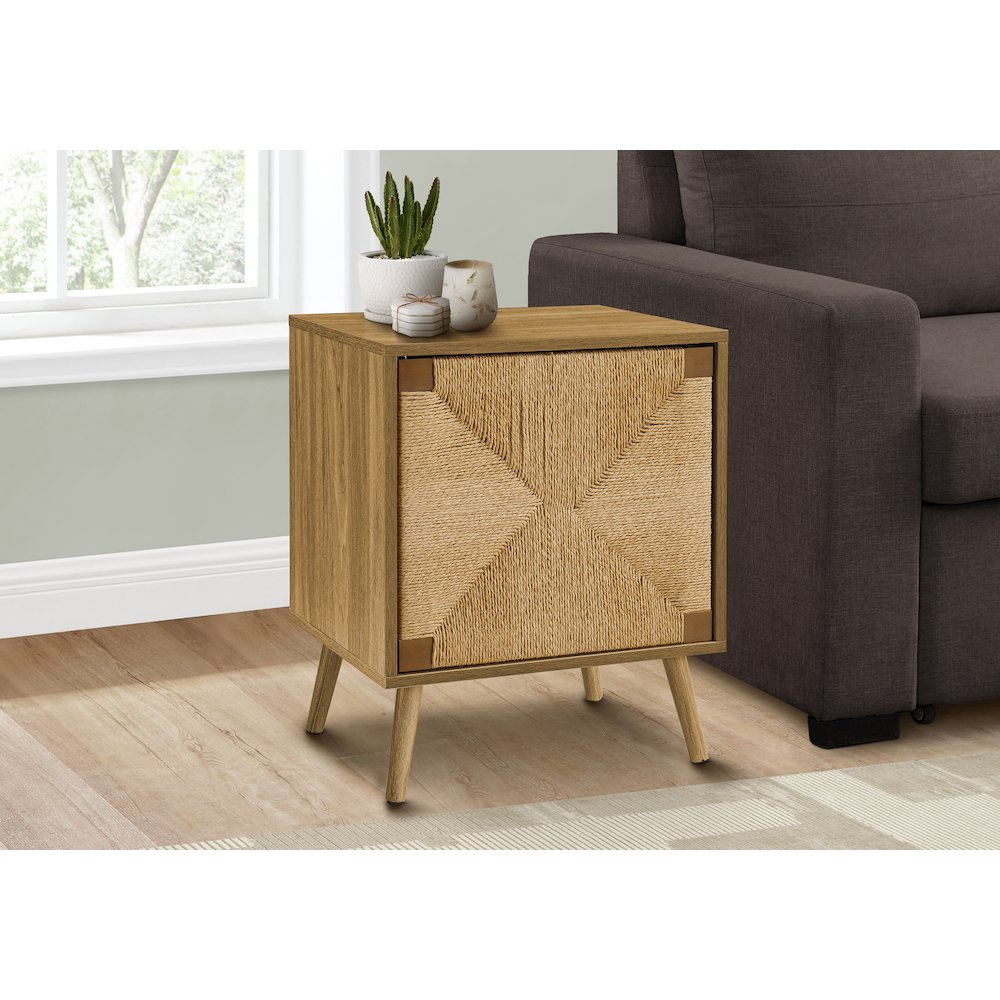 Accent Table, End, Storage, Small, Seagrass, Modern