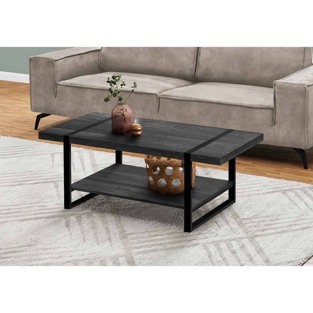 Coffee Table, Accent, Cocktail, Rectangular, Living Room, 48L, Black Laminate
