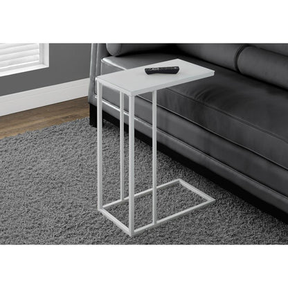 Accent Table, C-shaped, End, Side, Snack, Living Room, Bedroom, Tempered Glass