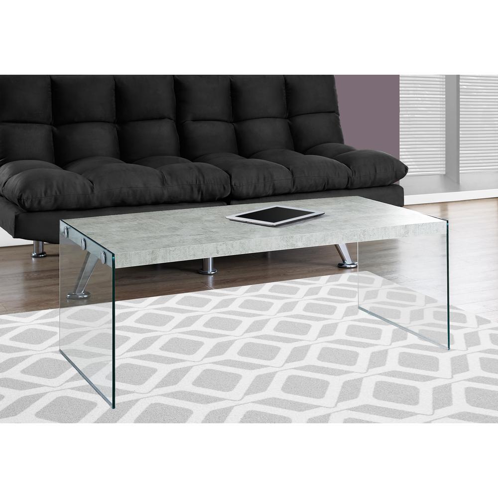 Coffee Table, Accent, Cocktail, Rectangular, Living Room, 44L, Grey Laminate