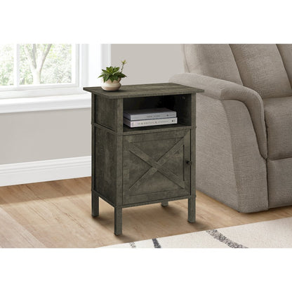 Accent Table, Small, Storage, Dark Bronze Laminate, Transitional