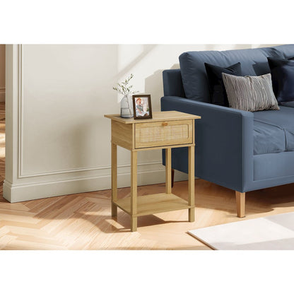 Accent Table, Bedroom, Living Room, Natural Laminate, Transitional