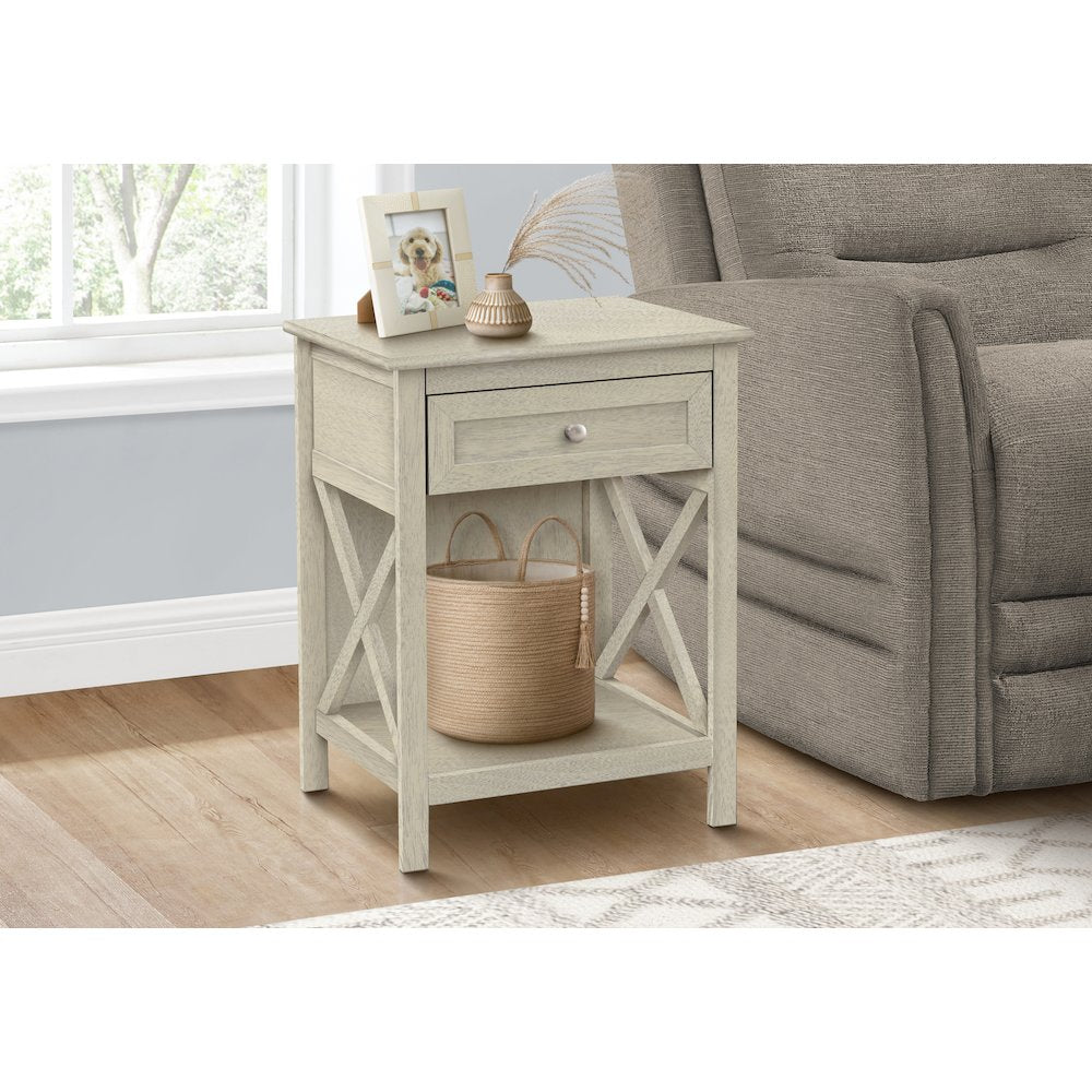 Transitional Accent Table in White color
