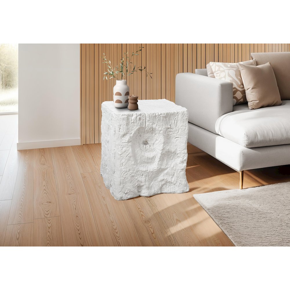 Accent Table, 25H, End, Nightstand, Side Table, Square, White, Contemporary