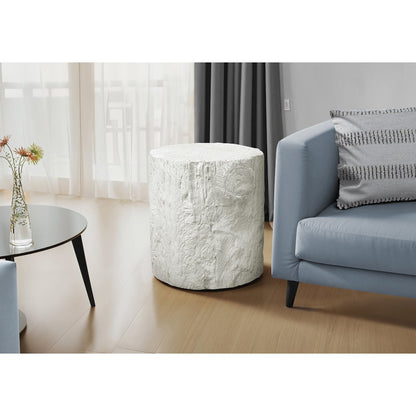 Accent Table, 25H, Drum, End, Nightstand, Round, Side Table, White, Contemporary
