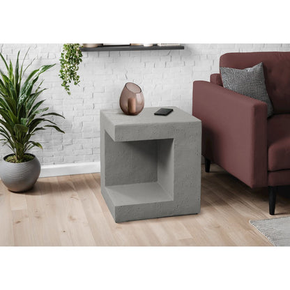 Accent Table, 25H, Side Table, Nightstand, End, Square, Grey, Contemporary