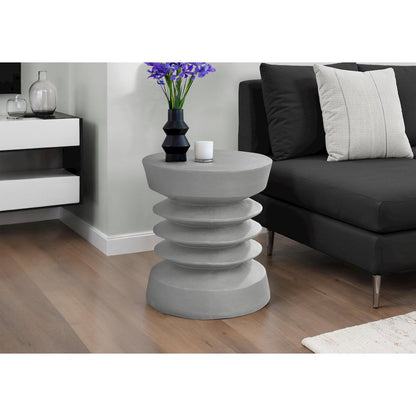 Accent Table, 25H, Side Table, End, Nightstand, Round, Grey, Contemporary