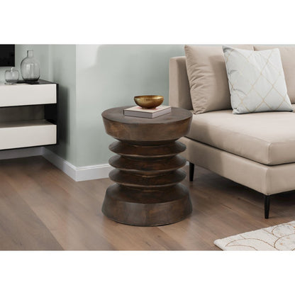 Accent Table, 25H, Side Table, End, Nightstand, Round, Walnut, Contemporary