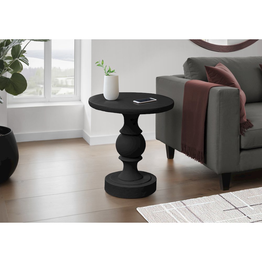 Accent Table, 25H, End, Nightstand, Round, Side Table, Black, Transitional
