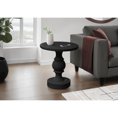 Accent Table, 25H, End, Nightstand, Round, Side Table, Black, Transitional