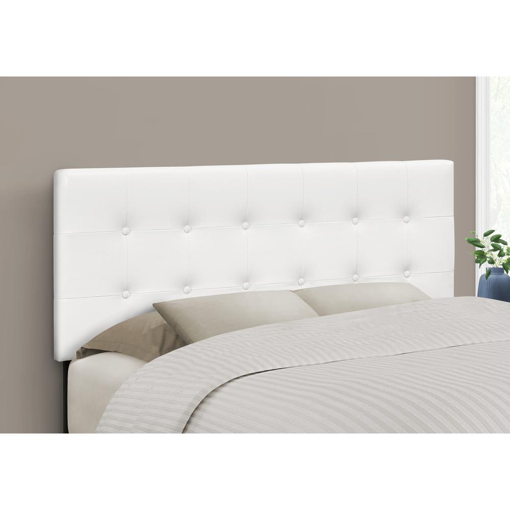 Bed, Headboard Only, Full Size, Bedroom, Upholstered, White Leather Look