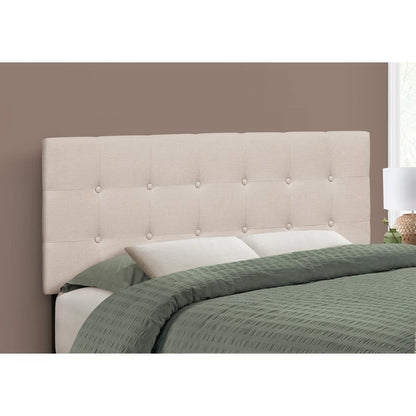 Bed, Headboard Only, Full Size, Bedroom, Upholstered, Beige Linen Look