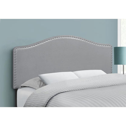 Bed, Headboard Only, Full Size, Bedroom, Upholstered, Grey Leather Look