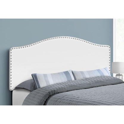 Bed, Headboard Only, Queen Size, Bedroom, Upholstered, White Leather Look