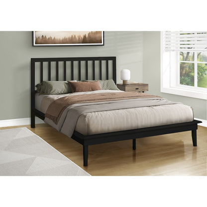 Bed, Platform Bed, Queen Size Black Wood Legs, Contemporary
