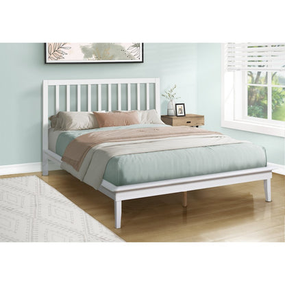Bed, Platform Bed, Queen Size White Wood Legs, Contemporary, Modern