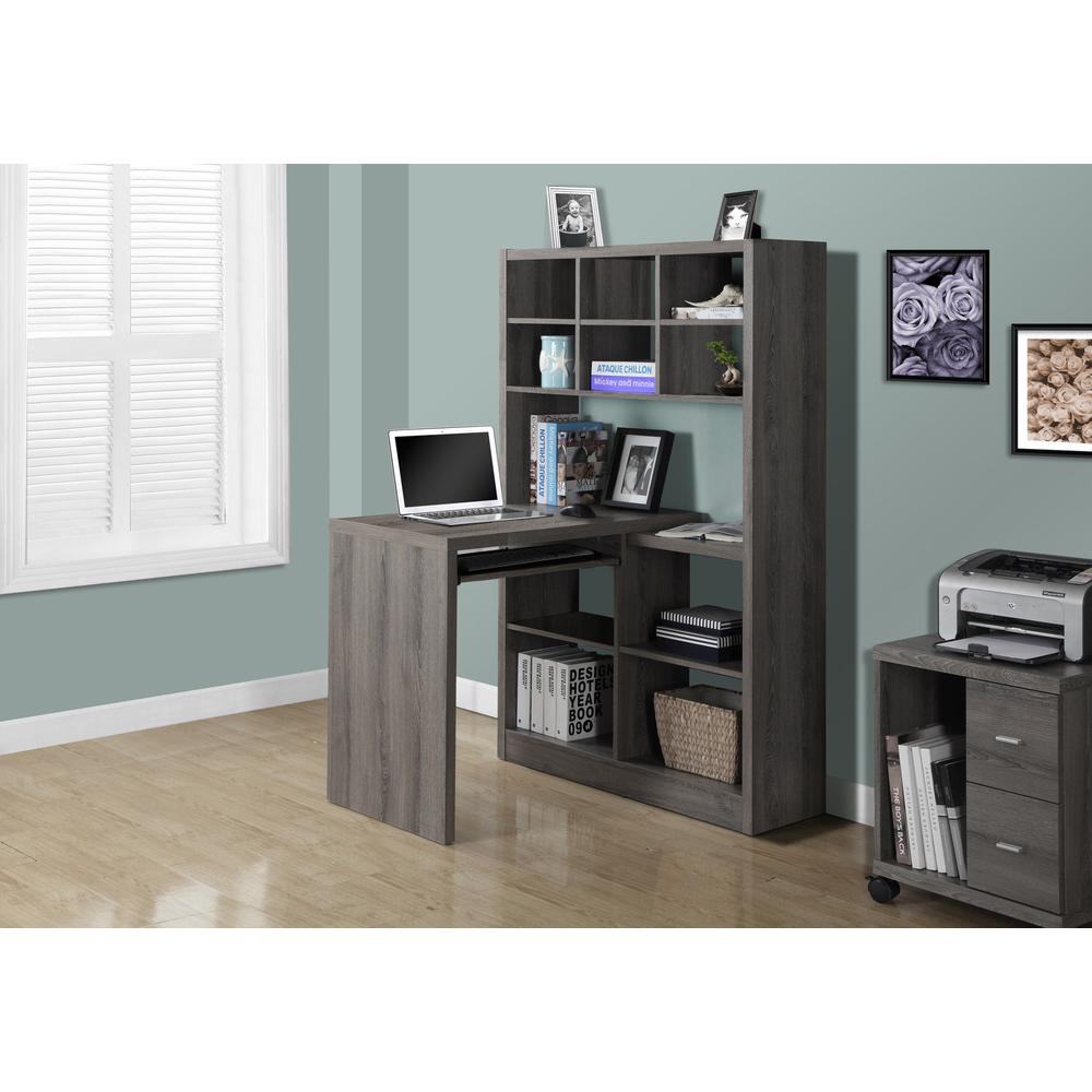 Computer Desk, Home Office, Bookcase, Corner, Storage Shelves, Left