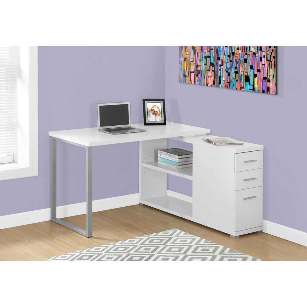Computer Desk, Home Office, Corner, Left, Right Set-up, Storage Drawers