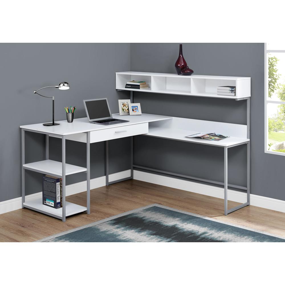 Computer Desk, Home Office, Corner, Storage Drawers, L Shape, Work, Laptop