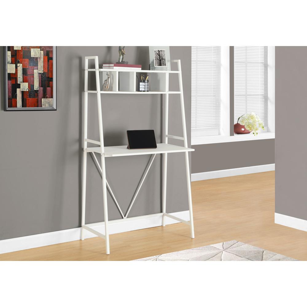 Computer Desk, Home Office, Laptop, Leaning, Storage Shelves, Work