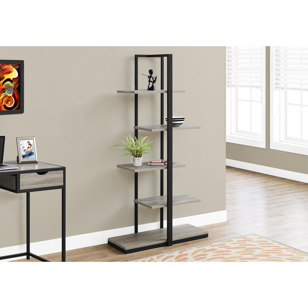 Bookshelf, Bookcase, Etagere, 5 Tier, 60H, Office, Bedroom, Brown Laminate
