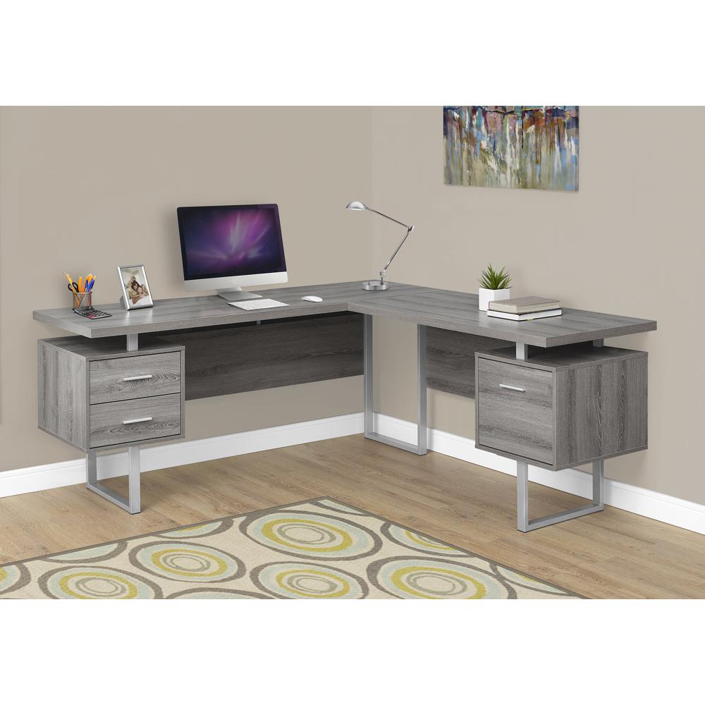 Computer Desk, Home Office, Corner, Left, Right Set-up, Storage Drawers, 70L