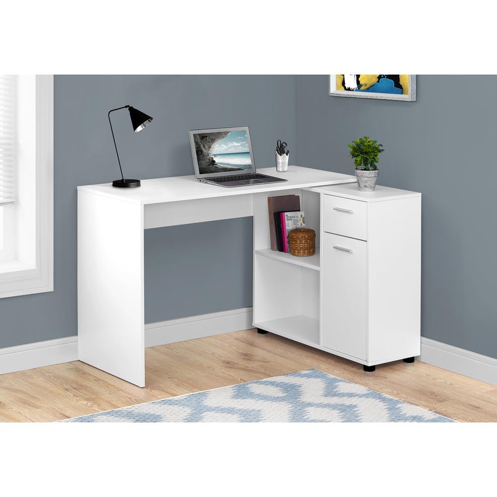 Computer Desk, Home Office, Corner, Storage Drawers, 46L, L Shape, Work