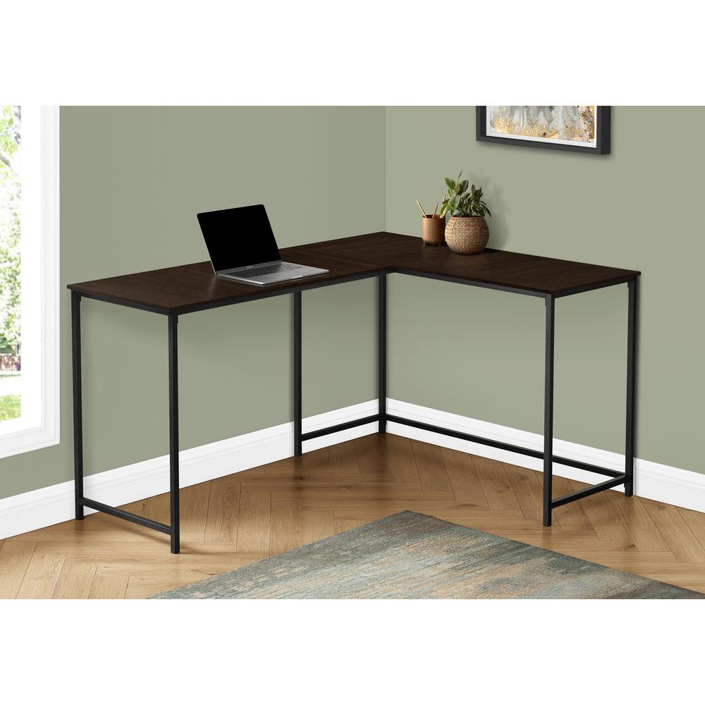 Computer Desk, Home Office, Corner, 58L, L Shape, Work, Laptop, Brown Laminate