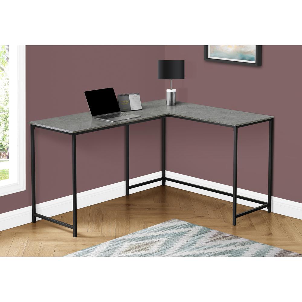 Computer Desk, Home Office, Corner, 58L, L Shape, Work, Laptop, Grey Laminate
