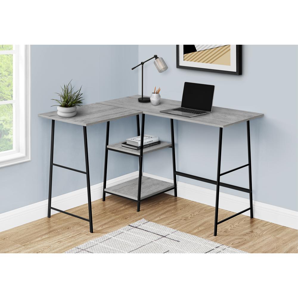 Computer Desk, Home Office, Corner, Storage Shelves, 48L, L Shape, Work