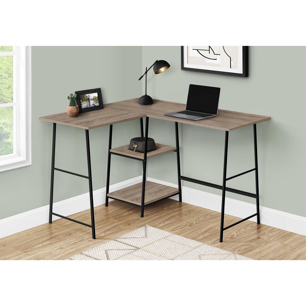 Computer Desk, Home Office, Corner, Storage Shelves, 48L, L Shape, Work