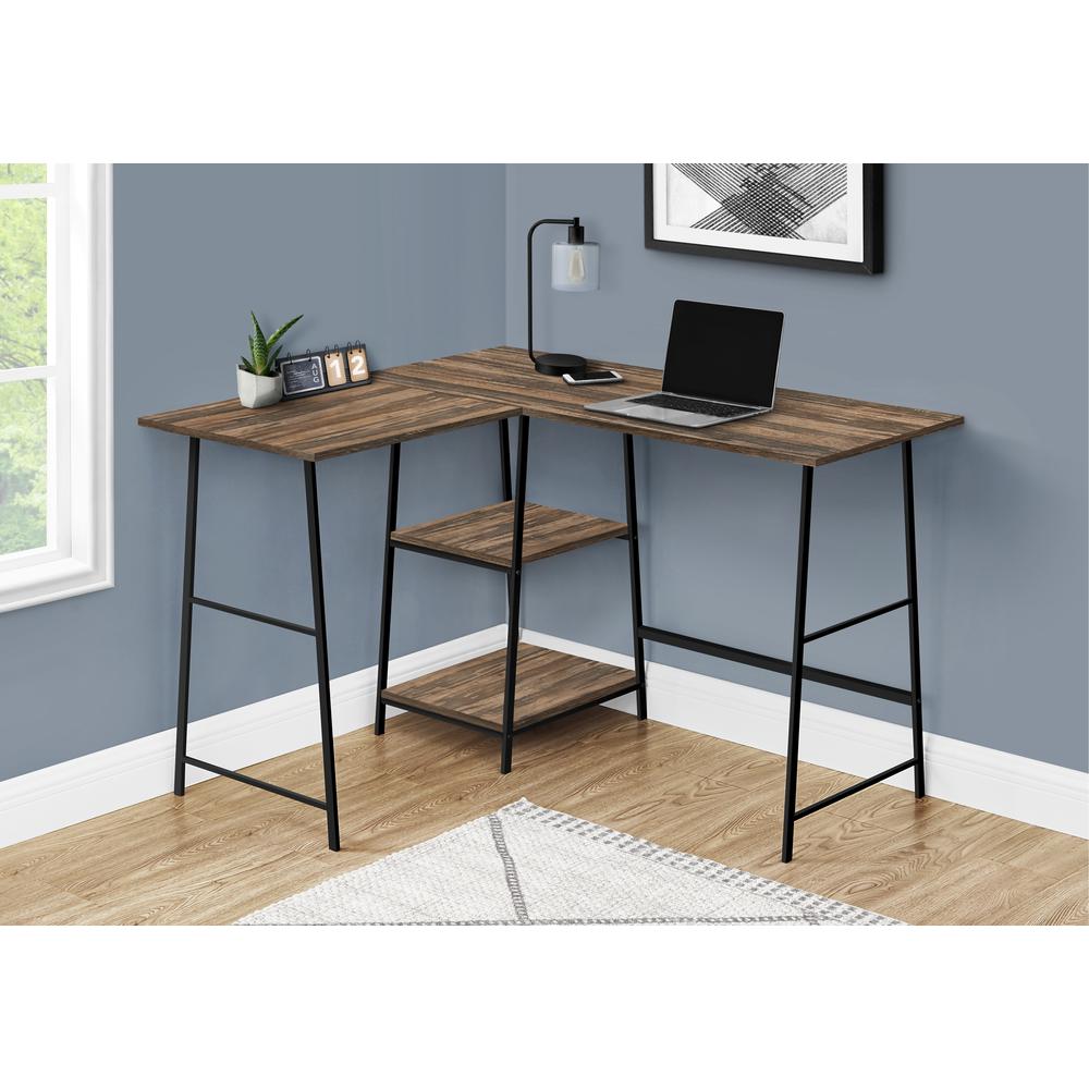 Computer Desk, Home Office, Corner, Storage Shelves, 48L, L Shape, Work