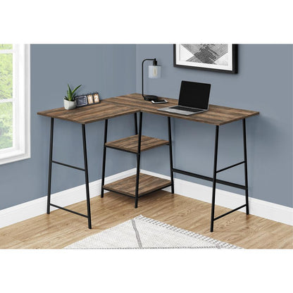 Computer Desk, Home Office, Corner, Storage Shelves, 48L, L Shape, Work